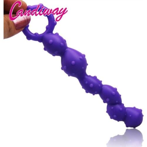 Candiway spiral beads Soft Anal Plug anus Toys Big Anal Balls Silicone G-Spot Stimulating Butt Plugs Adult Sex Toys Couple