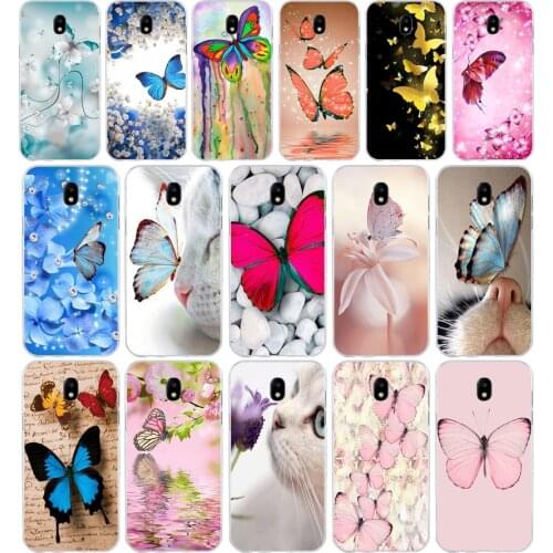 250H Butterfly Stand On The Cat Nose Soft Silicone Tpu Cover phone Case for Samsung j3 j5 j7 2016 2017 a3 2016 a5 2017 a6 2018