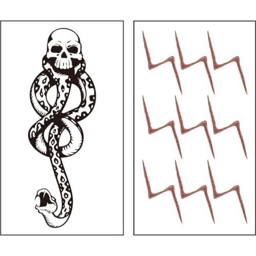 5PCS Death Eaters Dark Mark Make Up Tattoos Stickers Cosplay Accessories And Dancing Party Dance Arm Art