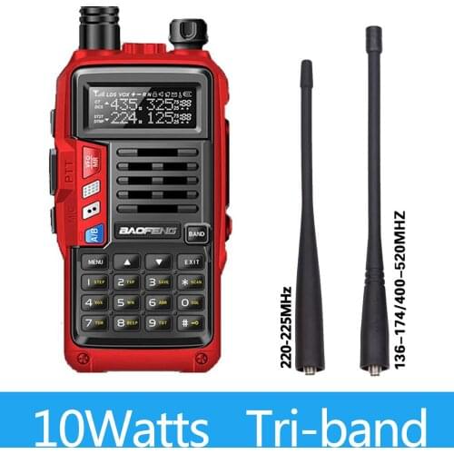 Baofeng UV-S9 Plus 10W Tri-Band 136-174/220-225/400-520MHz High Power Amateur Ham Portable CB Radio Comunicador Transmitter Walk