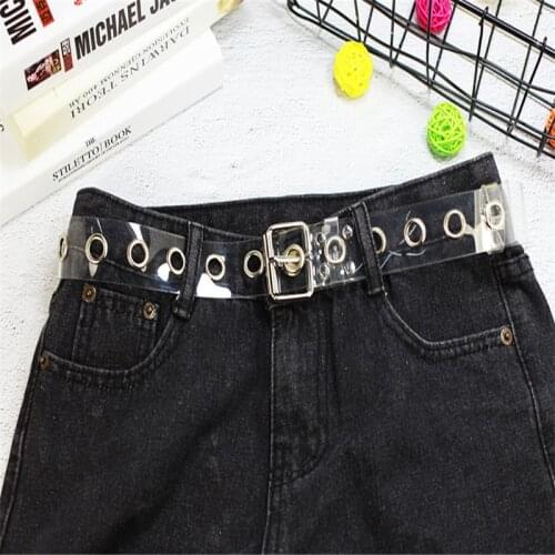 1PC Womens Strap Casual Transparent Pvc Women Strap White Color Belts Fashion Jeans Belt