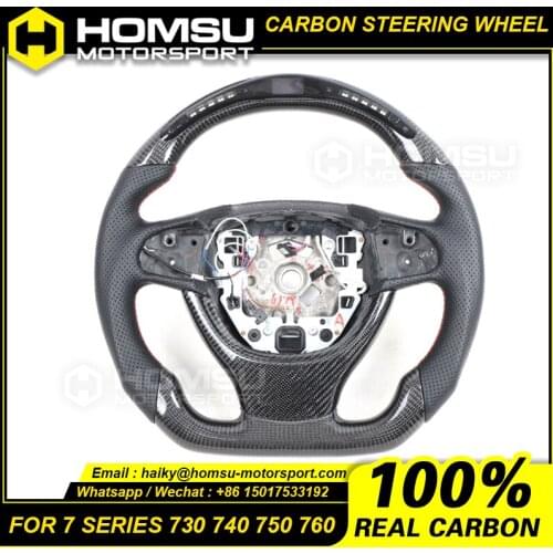 Custom Alcantar led carbon fiber LED steering wheel For bmw 7 Series 730 740 750 760 racing wheel convertible