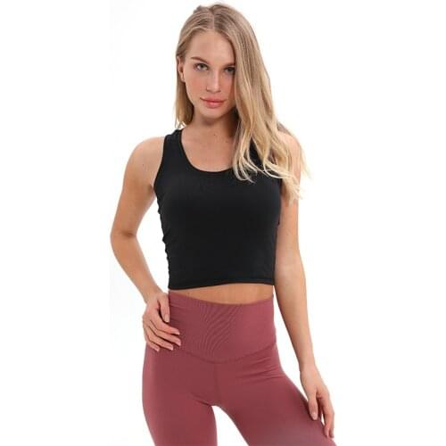 Flexible Racerback Sport Fitness Crop Tops Women Soft Nylon Running Yoga Gym Vest Plain Jogger Workout Tanks Tops