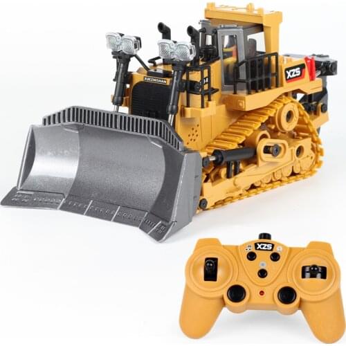 1:24 RC Truck Heavy Bulldozer Crawler Type Alloy Tractor Model Engineering Car Excavator Radio Controlled Car Toys for Boys