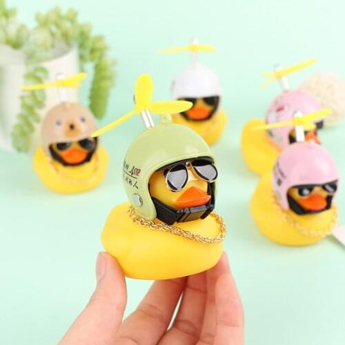 Car Bicycle Decorate Lovely Small Yellow Duck Helmet Sunglasses Outdoor Sports