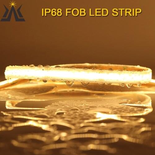 Waterproof LED COB Strip IP68 Flexible Light Bar FOB LED Tape 12V 24V RA90 Warm Day Cool white Color for Outdoor Decor Lighting