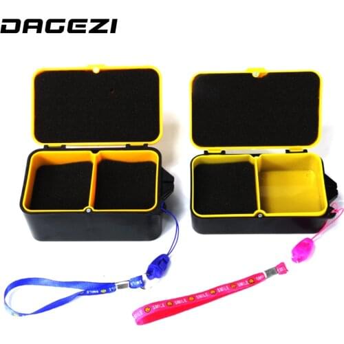 DAGEZI high-quality ABS Plastic Double Layer Earthworm Worm Bait Lure Carp Fishing Tackle Box with Clip