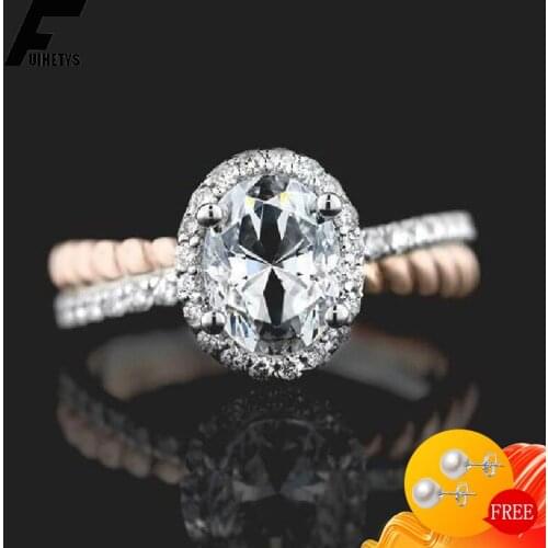 Fashion Women Rings 925 Silver Jewelry Oval Shape Zircon Gemstone Finger Ring for Wedding Engagement Party Accessories Wholesale