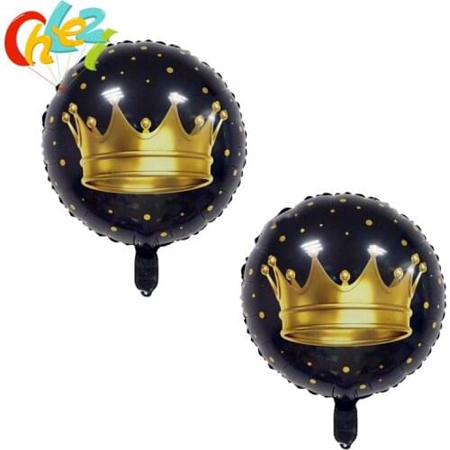 10pcs 18 inch gold crown helium balloon wedding birthday foil balloons princess black Bachelorette Party Decoration baby shower