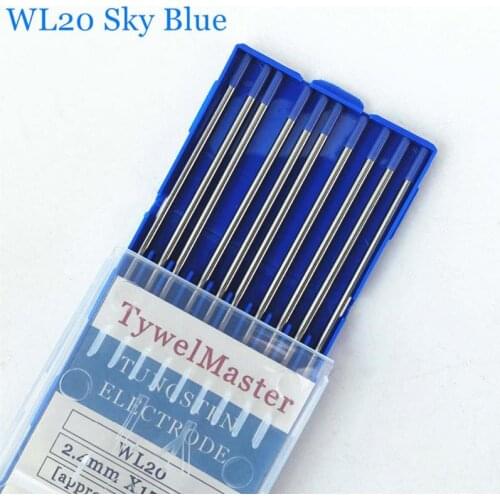 10pcs 2% Lanthanide WL20 TIG Tungsten Electrode 1.0 1.6 2.0 2.4 3.0 4.0 Blue Metalworking Welding Accessories For Welding