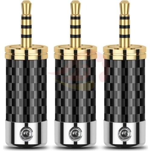 2/10/50pcs Jack 2.5mm Headphone Plug 4 Poles Audio Adapter Carbon Fiber Gold/Rhodium Plated For 7.2/4.0mm Cable For AK240 320
