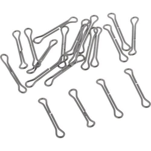 20pcs Stainless Steel Double Eyed Wire Shanks Waddington Shank for Fly Lure Hook Shank for Pike Musky Saltwater fly