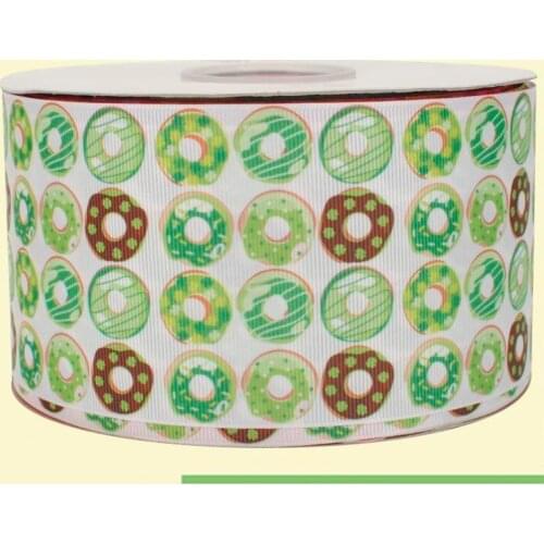 3" inch 75 mm 7.5cm colorful doughnuts free shipping printed grosgrain ribbons for gift decoration