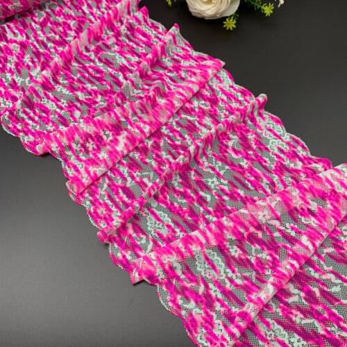 3y/lot 22.50cm Stretch Elastic Lace Trim Rose Red DIY Craft Sewing Supplies Dress Fabric Accessory For Bikini Underware Lace