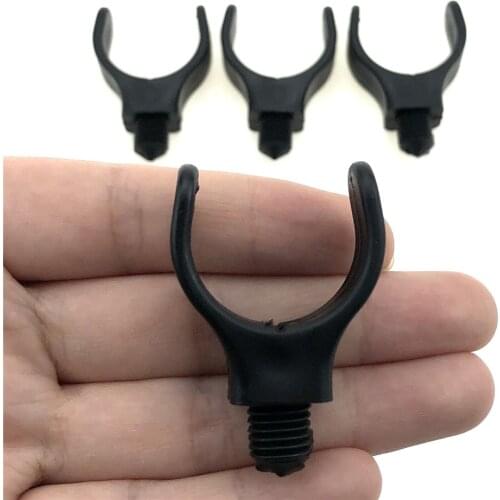 4 Pcs Fishing Rod Rest Heads Fits Rod Pod Bank Stick Buzz Bar Black Rests Rod Holder Tackle Gripper Rest Screw Thread M38