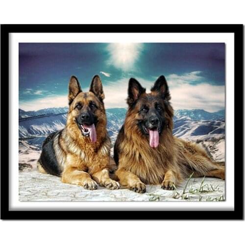 5D DIY Diamond Embroidery sale Animal German Shepherd Dog Pet Diamond Painting Cross-Stitch kits 3D Diamond Wall stickers