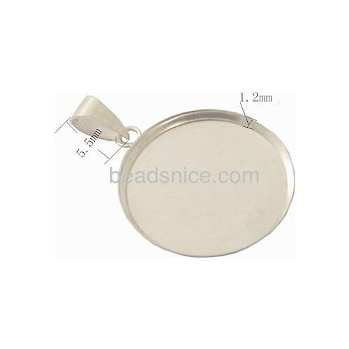 Beadsnice Wholesale Bezel Cup Tray with Bail Pendant Silver Jewelry Pendant Tray for DIY Jewelry ID27612