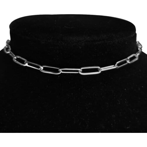 Stainless Steel Chokers Necklace Women Hip-hop Punk Style Short Box Link Neck Chains for Women Jewelry Collares de Moda 2019