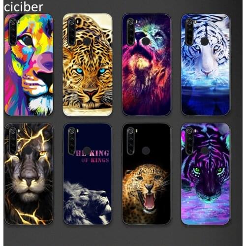 Tiger Lion Leopard Phone Case for Xiaomi Redmi Note 10 9 8 7 8T Pro Mi Note 11 10 9 10T Pro Lite Poco X3 F3 M3 Soft Black Fundas