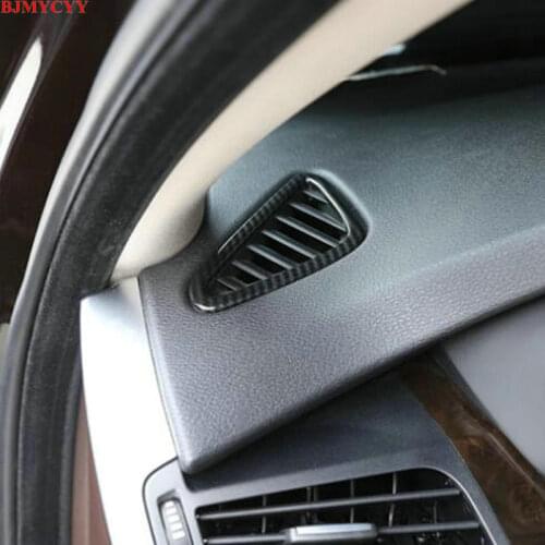 BJMYCYY 2PCS/SET Carbon fiber decorative frame for air conditioner outlet of dashboard for BMW X5 2014-2018
