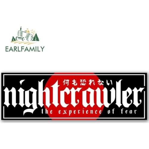 EARLFAMILY 13cm x 4.2cm NIGHTCRAWLER Graphics Slap Car Sticker JDM VAN Laptop Decal Personality Vinyl Waterproof Car Wrap