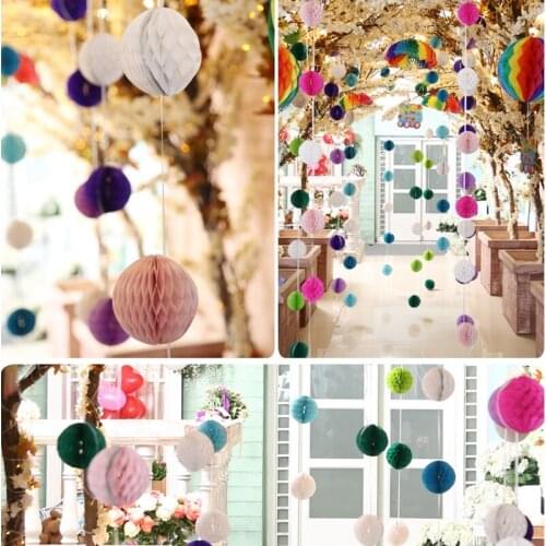 Hot 12''(30cm) Decorative Tissue Paper Lantern Honeycomb Balls Flower Pastel Holiday Wedding Party Decoration Christmas Supplies