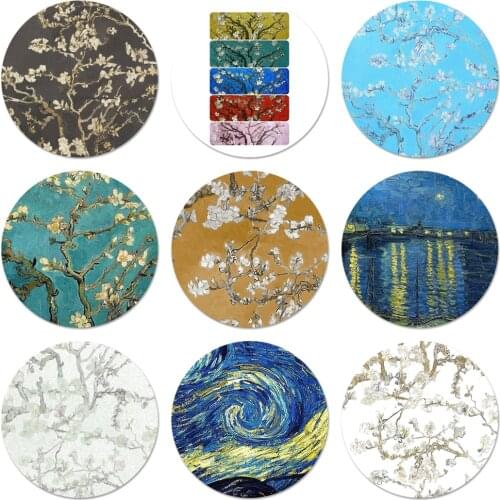 Art aesthetic van Gogh painting Icons Pins Badge Decoration Brooches Metal Badges For Backpack Decoration 58mm