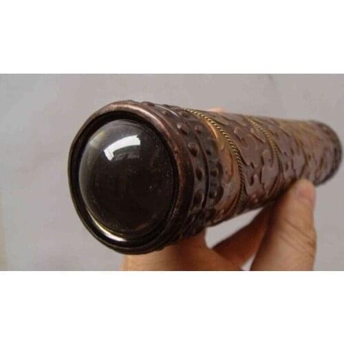 Chinese antique carved flower and old brass kaleidoscope High-grade collectibles free shipping