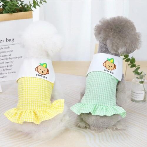 Pet VestDog Plaid Vest Spring and Summer Pet Clothing Dresses Kitty Vest Pet Clothes Cat Dress Girl Dog Shirts Dog Supplies