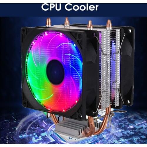 2 Heat Pipes CPU Cooler RGB 120mm PWM 3 Pin PC Radiator quiet for Intel LGA 2011 1150 1151 1155 AMD AM3 CPU Cooling Fan