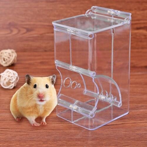 Cute Hamster Samll Animal bird Automatic Pet Food Feeder Plastics Durable Strong Simplicity Clear Transparent Safe Food Bowl