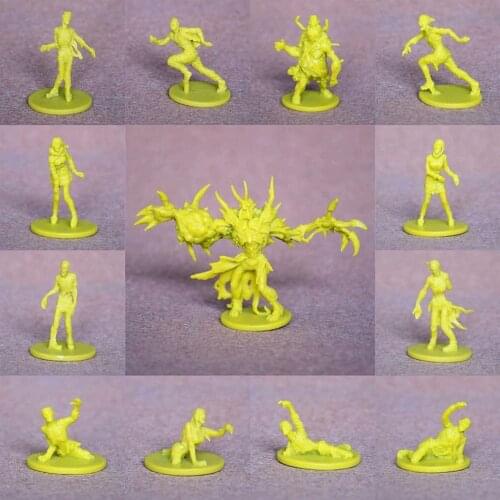 Mini PVC figure Doll model toy monster uncolored white mold for diy ,14pcs/set