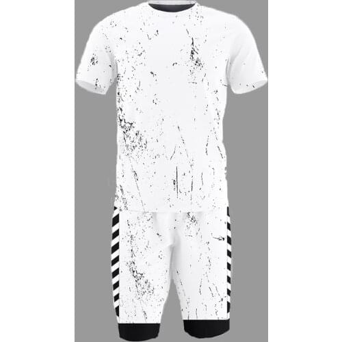 2021 New Mens Sets Casual 2 PCS Sweat Suit Striped Short Sleeve T-Shirt Shorts Sets Male Sportswear Tracksuit Summer Sweatshirt