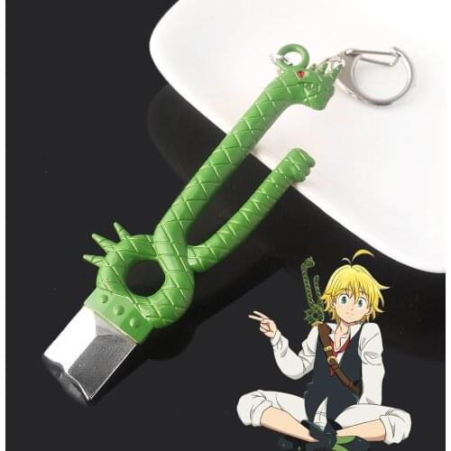 New The Seven Deadly Sins Meliodas Dragon Broken Blade Sword Keychain Nanatsu no Taizai Escanor Axe Prop Keyring Men Car Jewelry