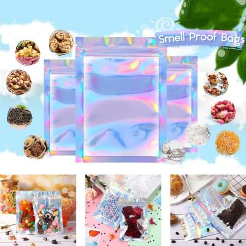 100pcs Colorful Top Feed Foil Zip lock Bags Food Flat Zip Lock Retail Package Bag Heat Seal Aluminum Foil Ziplock Bags