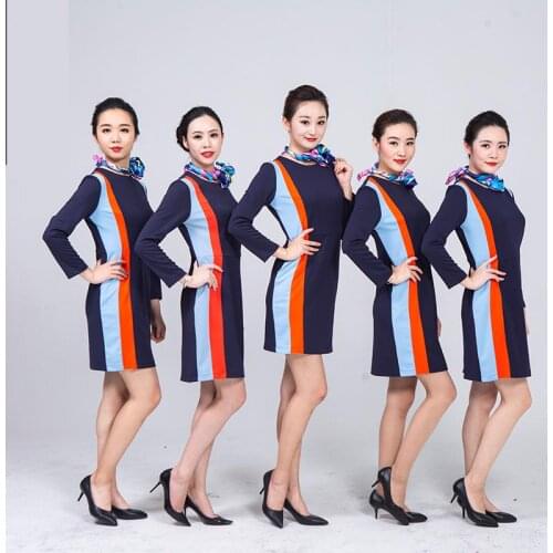 Female Front Desk Work Clothes Beauty Salon Manicure Cosmetics Staff Work Clothes Dress Long Sleeve Work Uniform