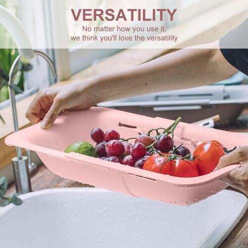 Adjustable Vegetable Cleaning Collapsible Colander Over The Sink Colander Strainer for Kitchen Washing Fruit Water Strain Tools
