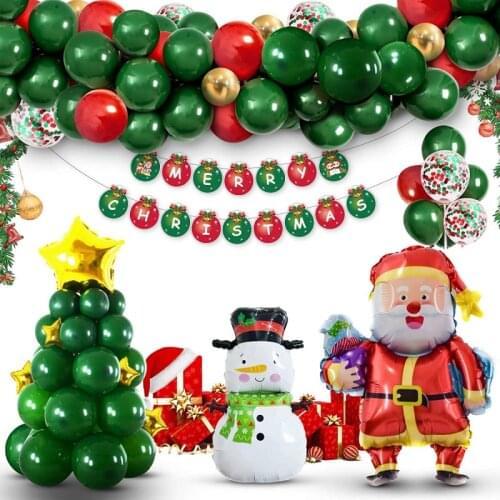 Christmas Tree Balloon Santa Claus Elk Merry Christmas Decoration Ballon For Home Kids Favor Navidad 2022 New Year Xmas Supplies