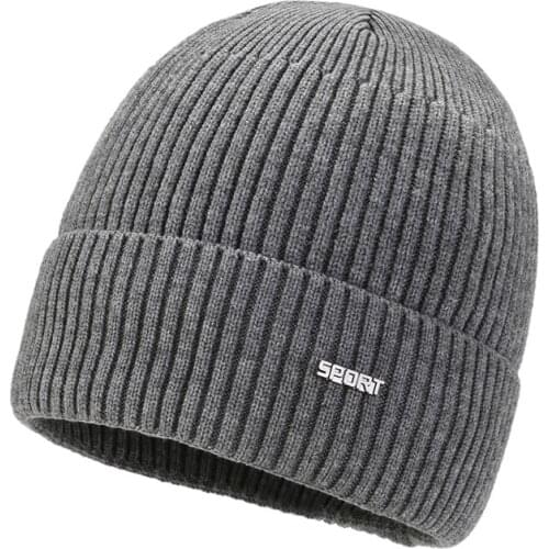 Middle-aged And Elderly Mens Beanie Hats Winter Outdoor Thickening Cycling Windproof Knitted Hats Warm Earmuffs Woolen Caps