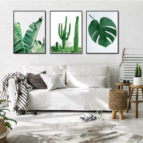 Nordic Green Plants Poster Art Prints Wall Art Leaf Pictures Canvas Painting For Living Room Modern Home Decoration