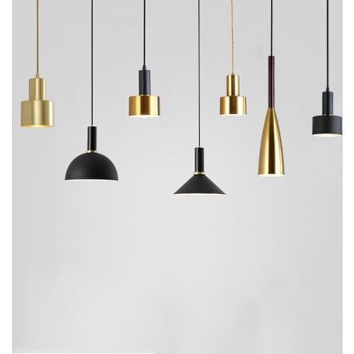 Nordic E27 Iron Art Pendant Light Dining Room Kitchen Restaurant Cafe Bar Pendant Lamp Modern Simple Loft Kitchen Droplight