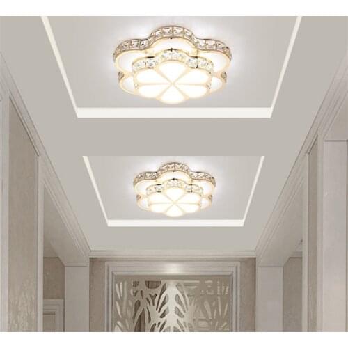 Modern LED K9 Crystal Ceiling Lamp Glass Flower Ceiling Light For Aisle Lustre Corridor Balcony Ceiling Lamparas Home Light