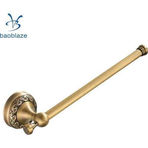 Vintage Brass Single Rod Towel Bar Towel Rack Holder Towel Rail Coat Robe Hanger Shelf Bathroom Accessories