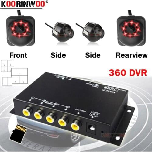 Koorinwoo Dual Car Video Recorder Split Box Parking Assistance 4 Channel Switch Left Right Side Front Rear view camera For Radio