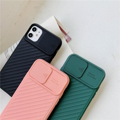 Camera Protection Slide Cover for iPhone 11 Camshield Case for iPhone 12Mini Max iPhone XS Soft Silicone Case XR 6 7 8p 8 11 Max