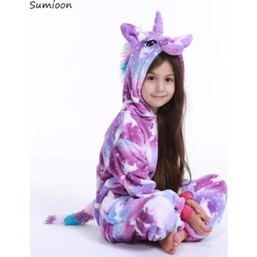 Winter Kigurumi Pajamas Unicorn For Children Baby Girls Pyjamas Boy Sleepwear Animal Panda Licorne Onesie Kids Costume Jumpsuit
