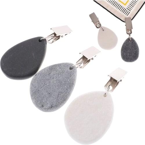 1 Stone Tablecloth Weights Metal Holder Clip Buckles DIY Hanging Cloth Party Picnic Table Cover Decor Tablecloth Weights Pendant