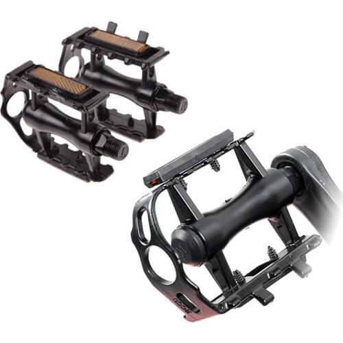 1 Pair Road Bike Pedals Universal Ultralight Aluminum Alloy Mtb Reflector Safety Cycling Hollow Flat Cage Pedals Bicycle Part