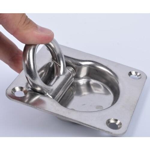 1 Pcs Silver Embedd Trailer Truck Pull-tab Fit Load Cargo Lashing Ring Tie Down Eye Trap