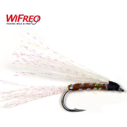 10PCS Wifreo 7# White Rainbow Crystal Flash Fly free Box